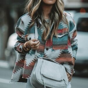White Birch Aztec Tribal Boho Jacket NEW